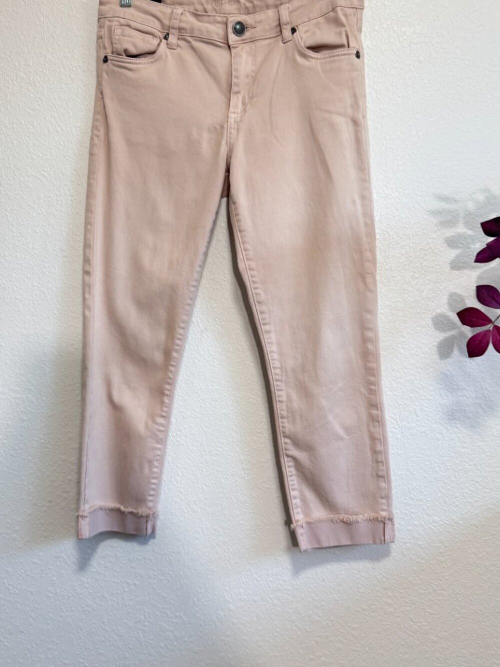 Kut From The Kloth Amy Crop Straight Leg Jeans Blush Rose Size 6 - Picture 8 of 10
